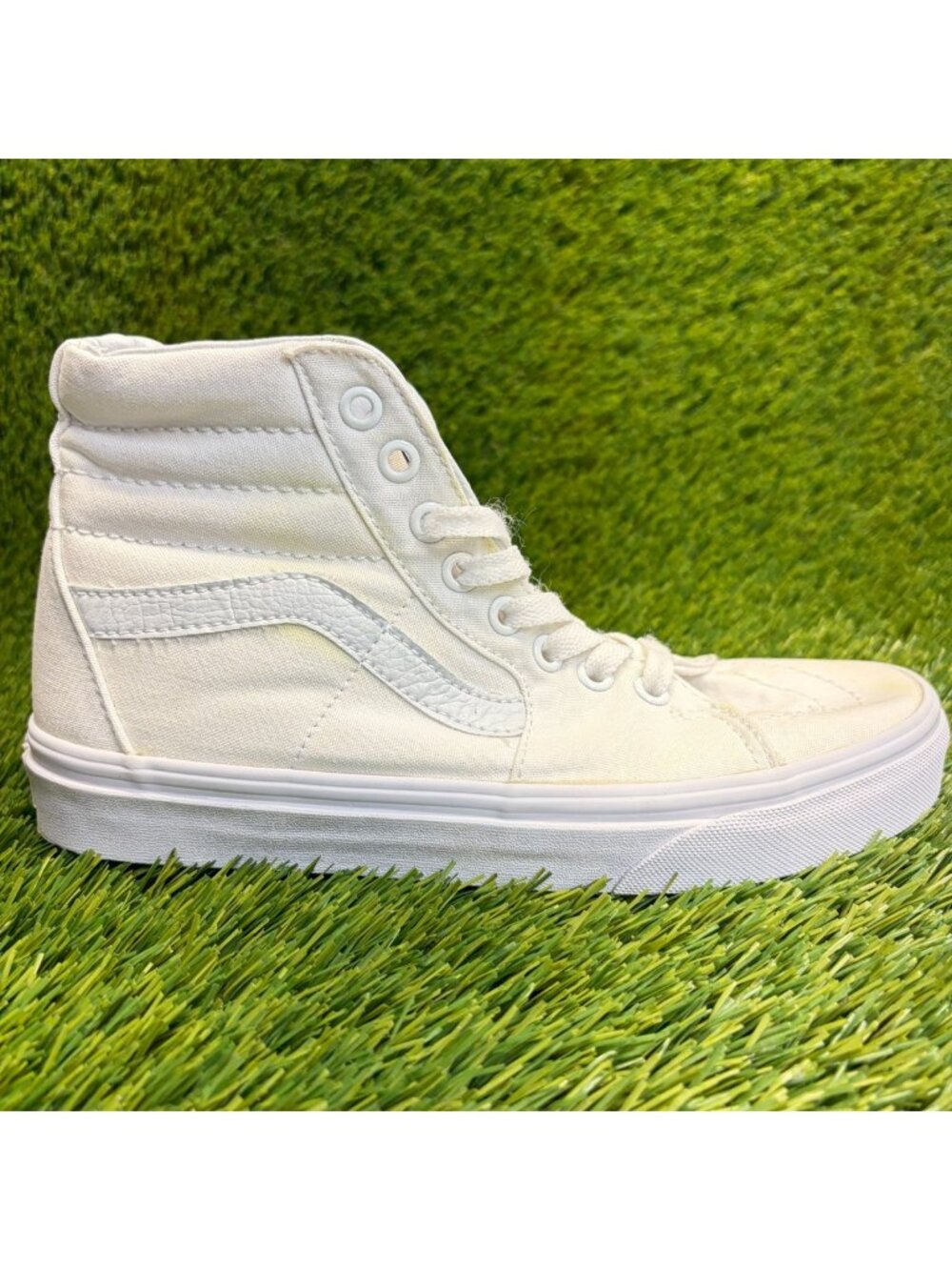 Vans Sk8-Hi Womens Size 6.5 White Athletic Walking Skateboard Shoes Sneakers